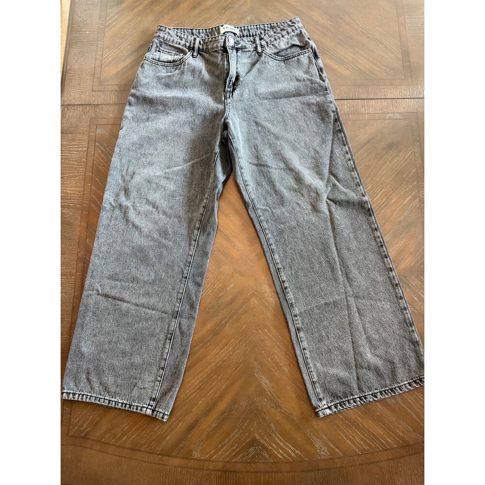 RSQ Mens 31x30 Black Acid Wash Baggy Skater Jeans Wide Leg Relaxed Fit